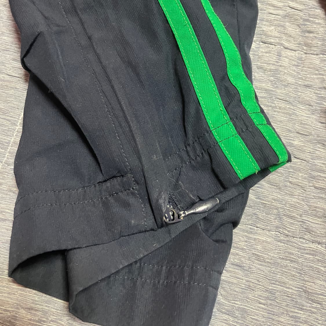 아디다스 삼선 네이비 그린 남초 사이드 지퍼 와이드 나일론 트랙팬츠 상품이미지3