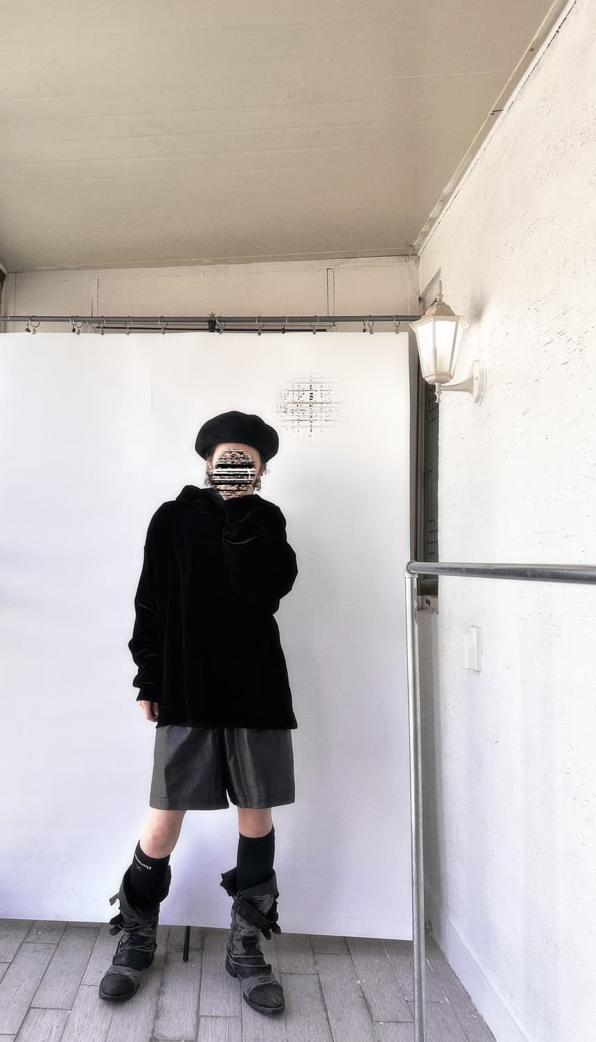 BAD TASTE velour balck hood 상품이미지3