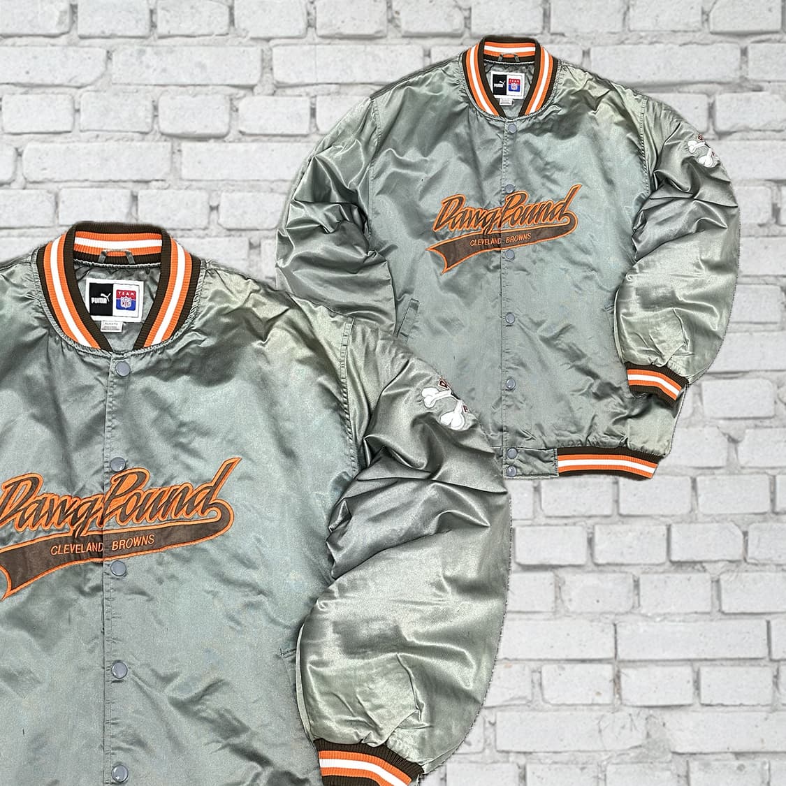 푸마 90s NFL클리블랜드브라운스 새틴 스타디움점퍼 XL 상품이미지1