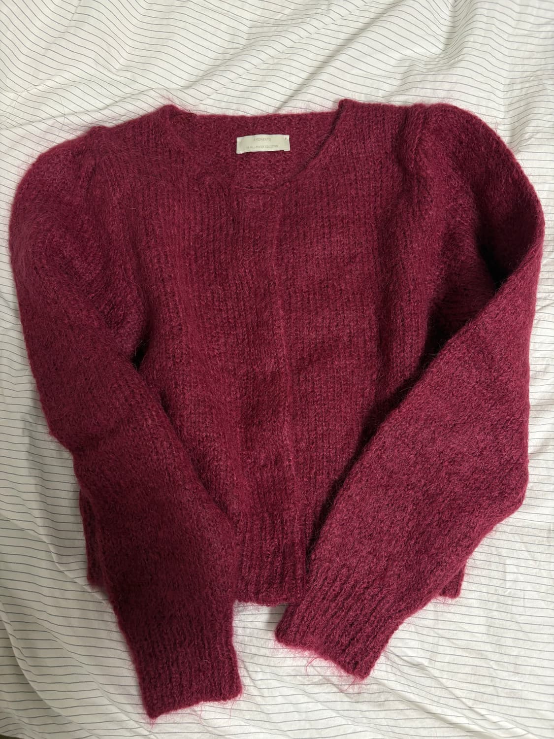 아모멘토 뉴그랜마가디건 NEW GRANDMA CARDIGAN 와인 상품이미지3