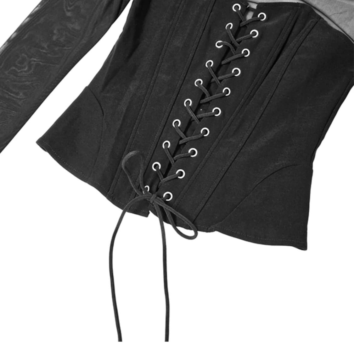 [새상품] 레이스업 시스루 탑  상품이미지4