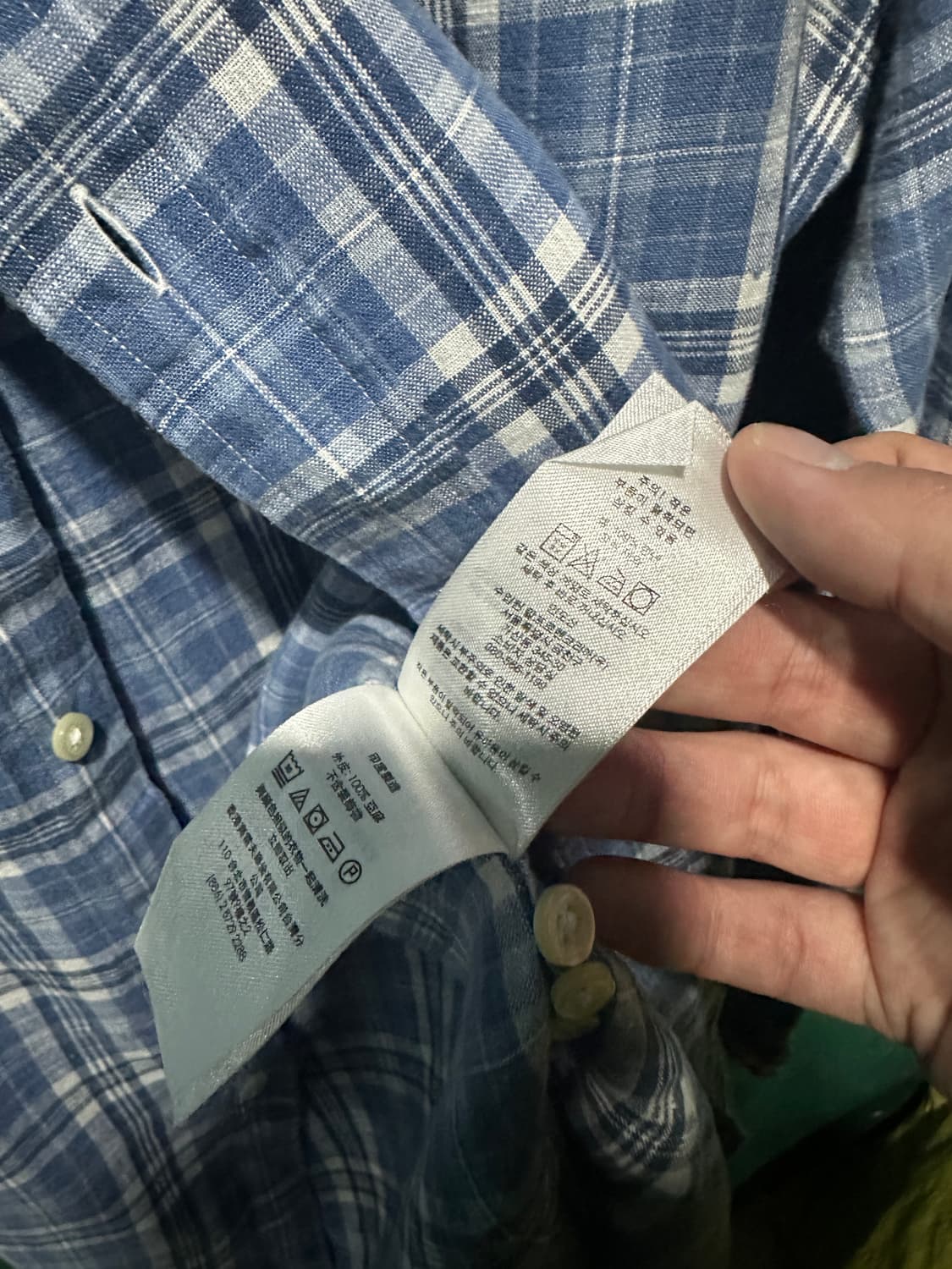 폴로 린넨 체크셔츠 L 상품이미지5