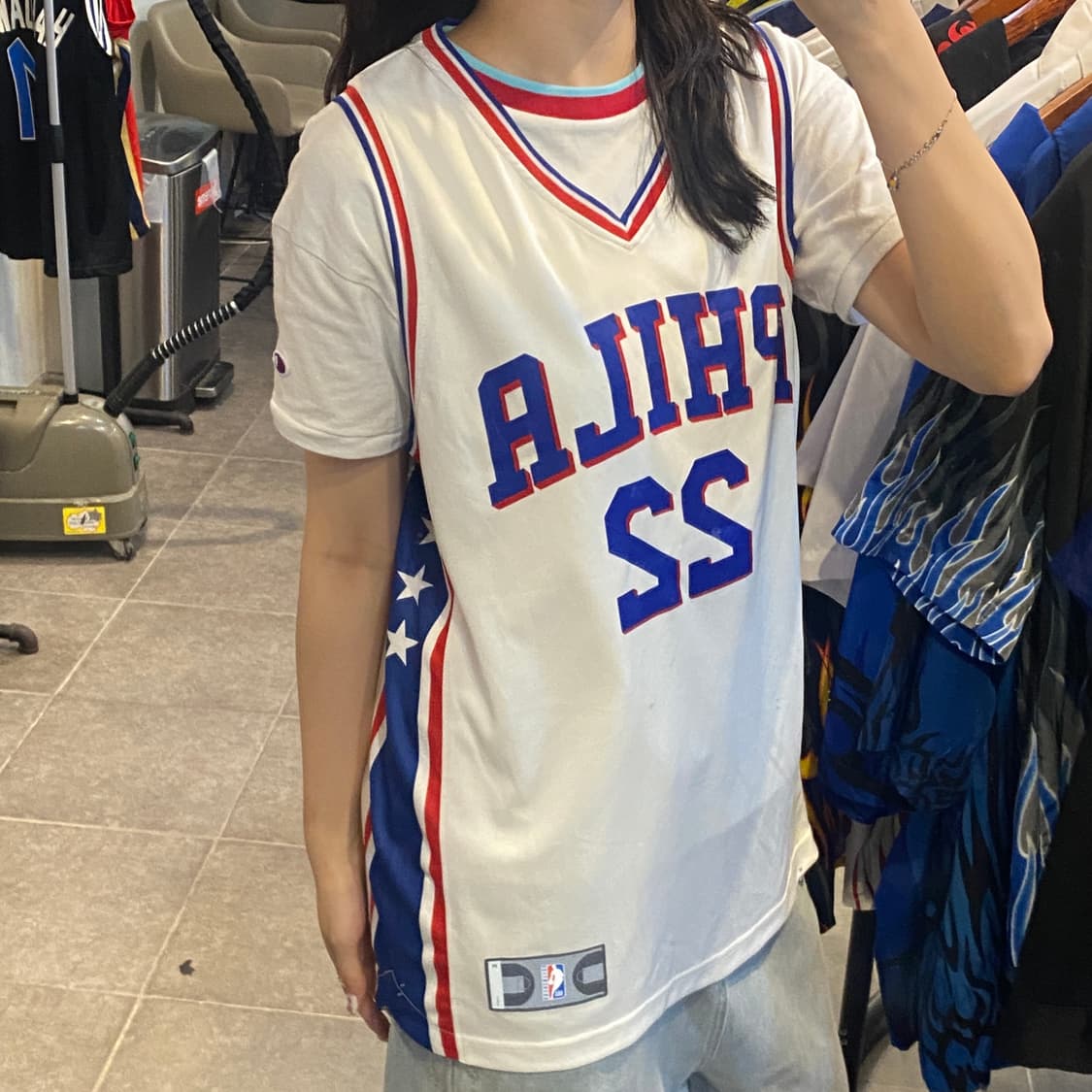 [NO.9] NBA philadelphia THYBULLE 화이트 져지  상품이미지2
