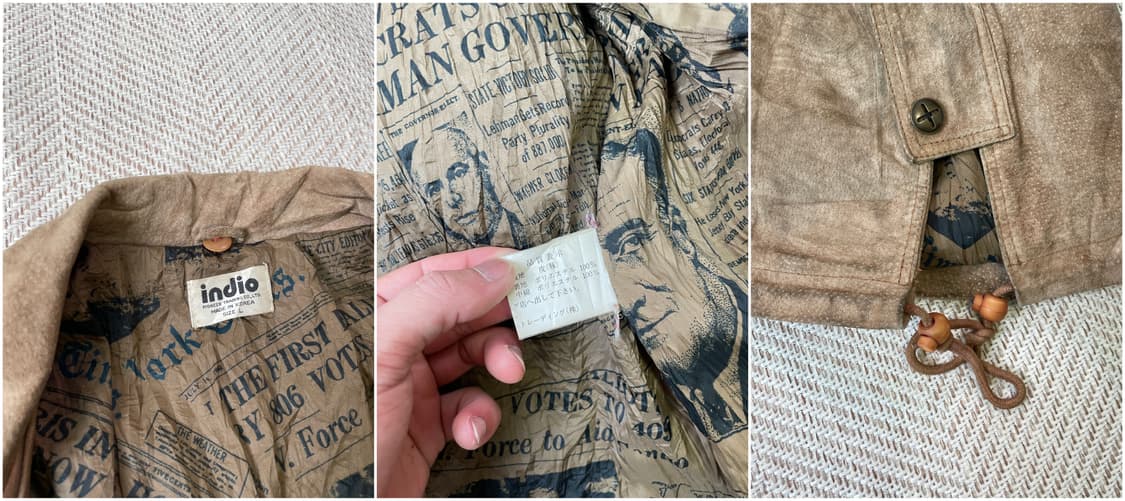 Inddio 빈티지 스웨이드 레더 헌팅 자켓 J03245 상품이미지10