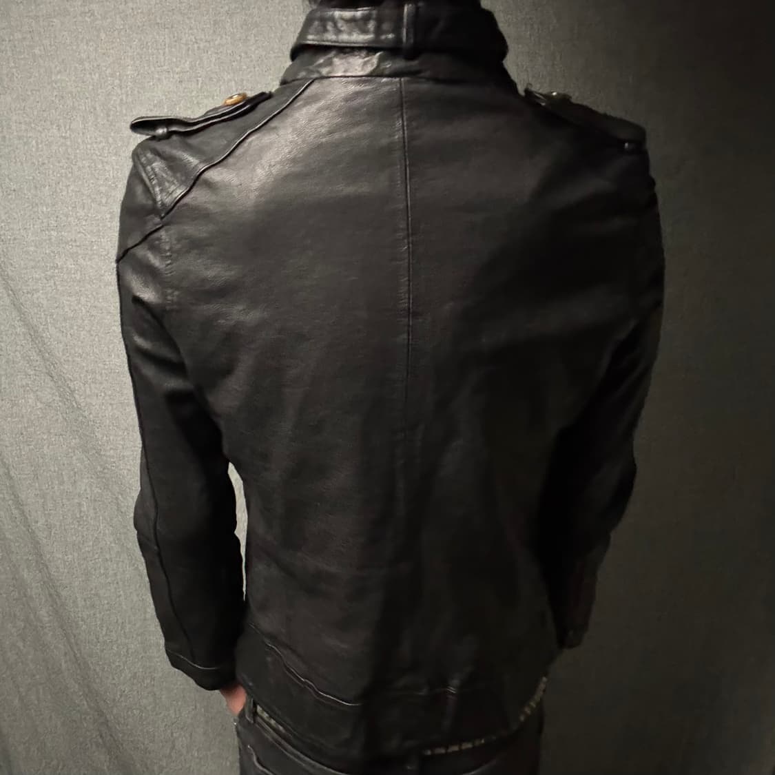 goat skin pocket leather jacket 상품이미지6