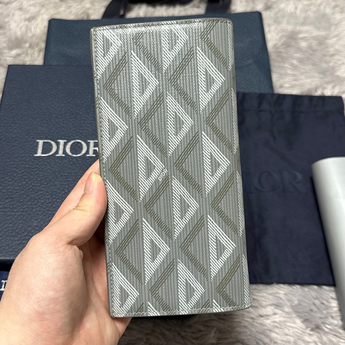 [풀구성] 디올 CD 다미아몬드 장지갑 그레이 상품이미지2