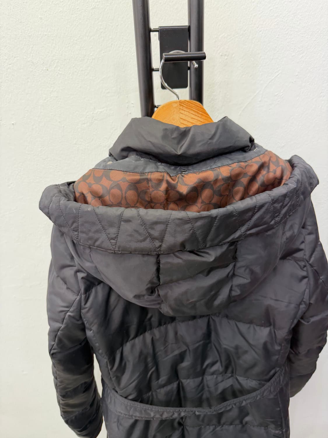 정품) 코치 여상 블랙 벨티드 패딩 점퍼 S 상품이미지6