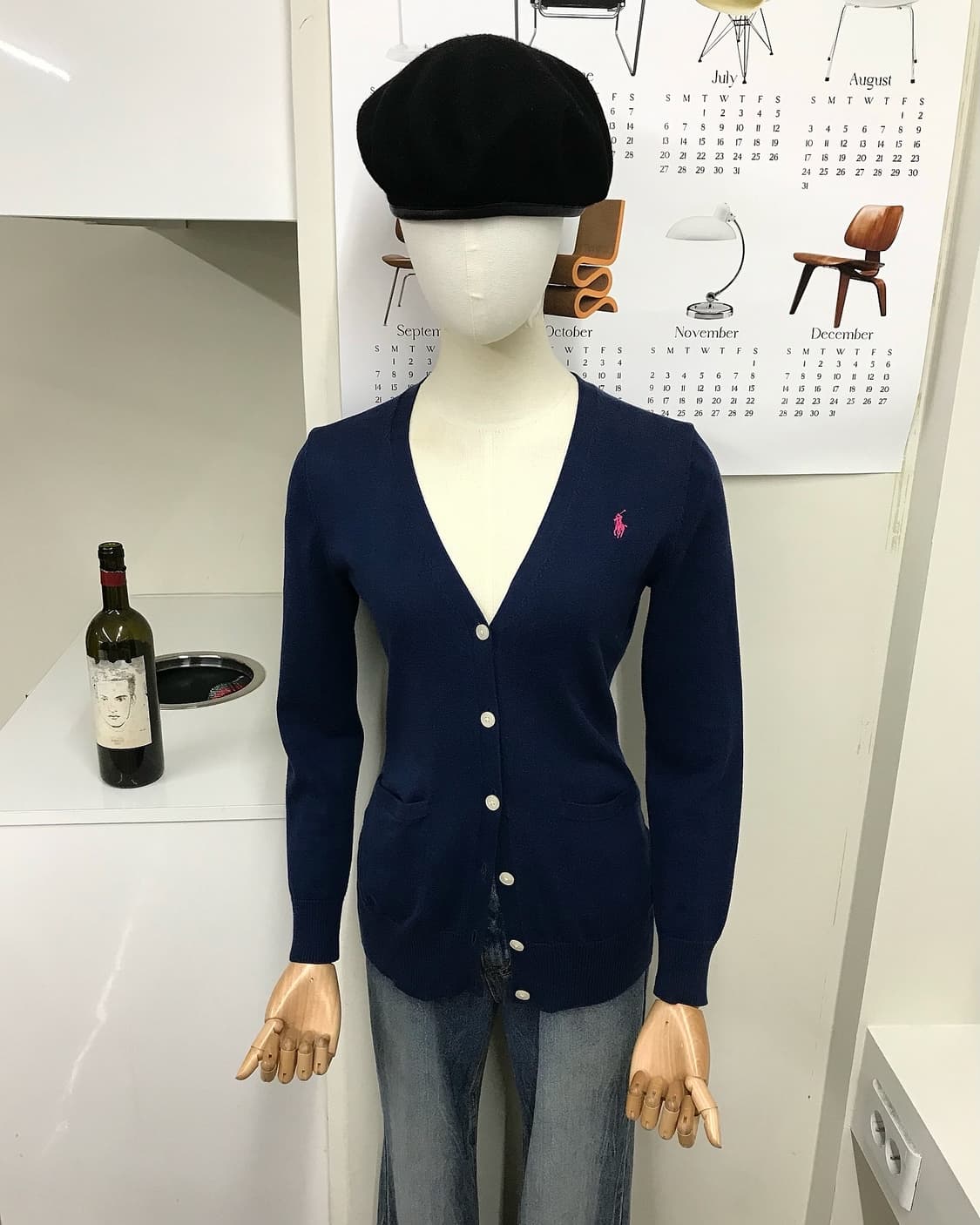 폴로 핑크 포니 네이비 가디건 상품이미지5