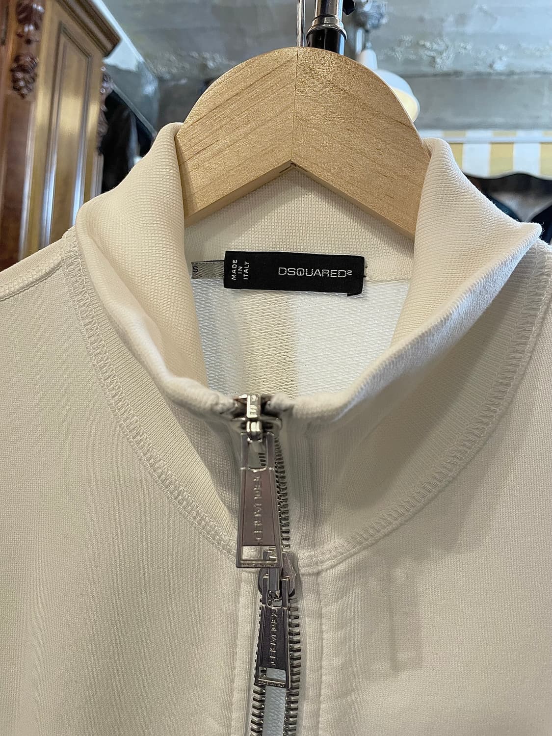 디스퀘어드2 프린팅 로고 2WAY 하이넥 코튼 집업 자켓 상품이미지4