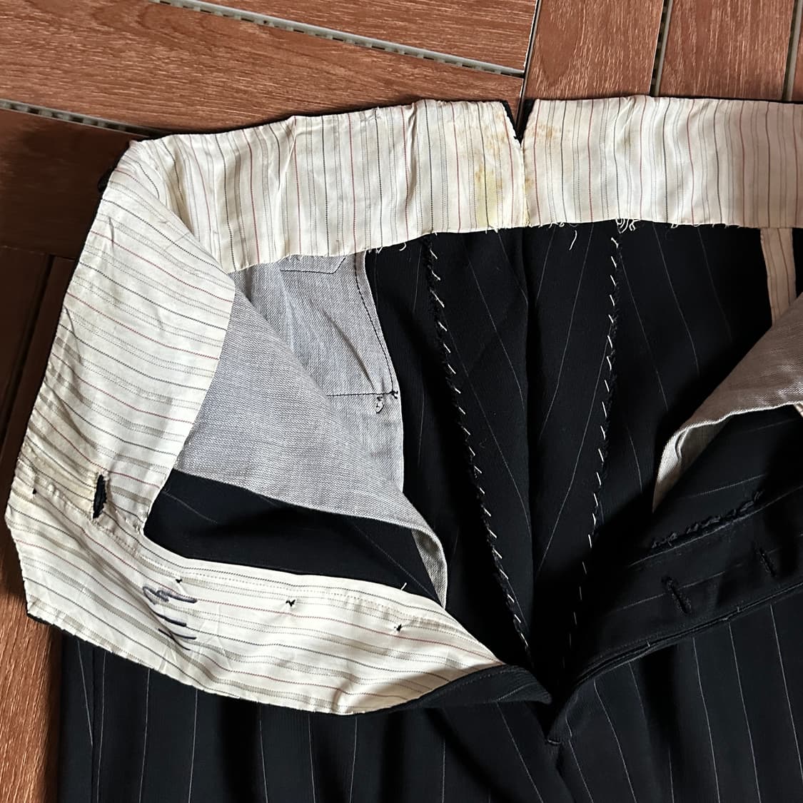 ~80‘s Euro striped dress work pants 상품이미지10