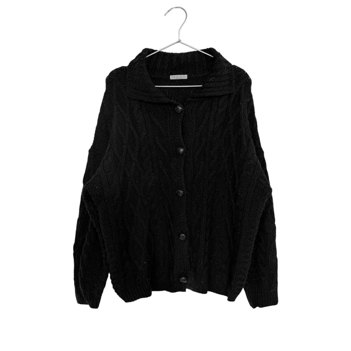 Vintage Cable Button Knit Cardigan_Black 상품이미지2