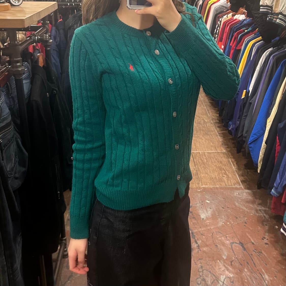 [HI] 폴로 니트 가디건 그린 상품이미지4