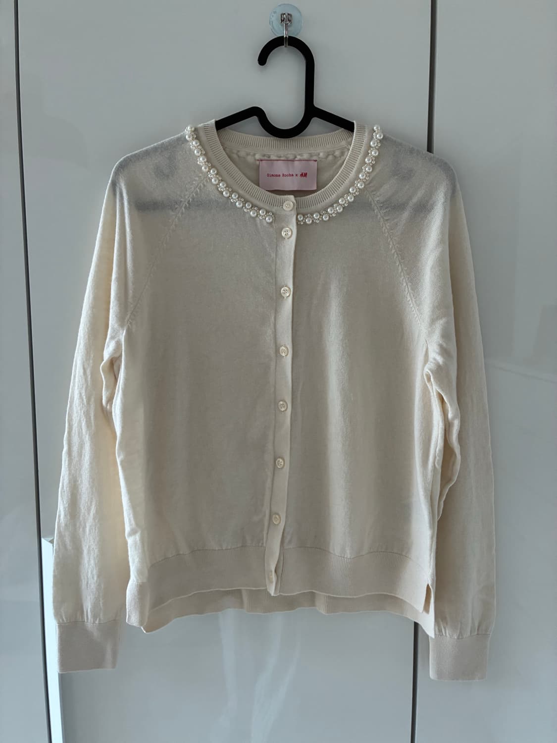 Simone Rocha × H&M 펄 넥 가디건 — 크림 / S 상품이미지1