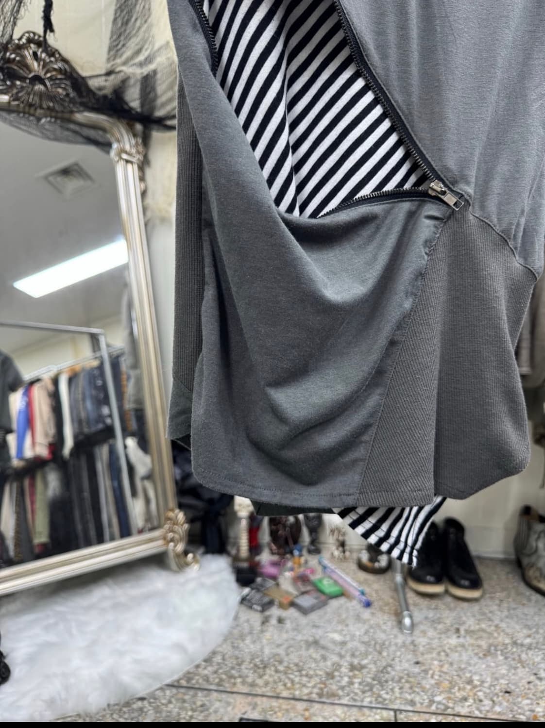 Japanese vintage zipper layered pk top 상품이미지3