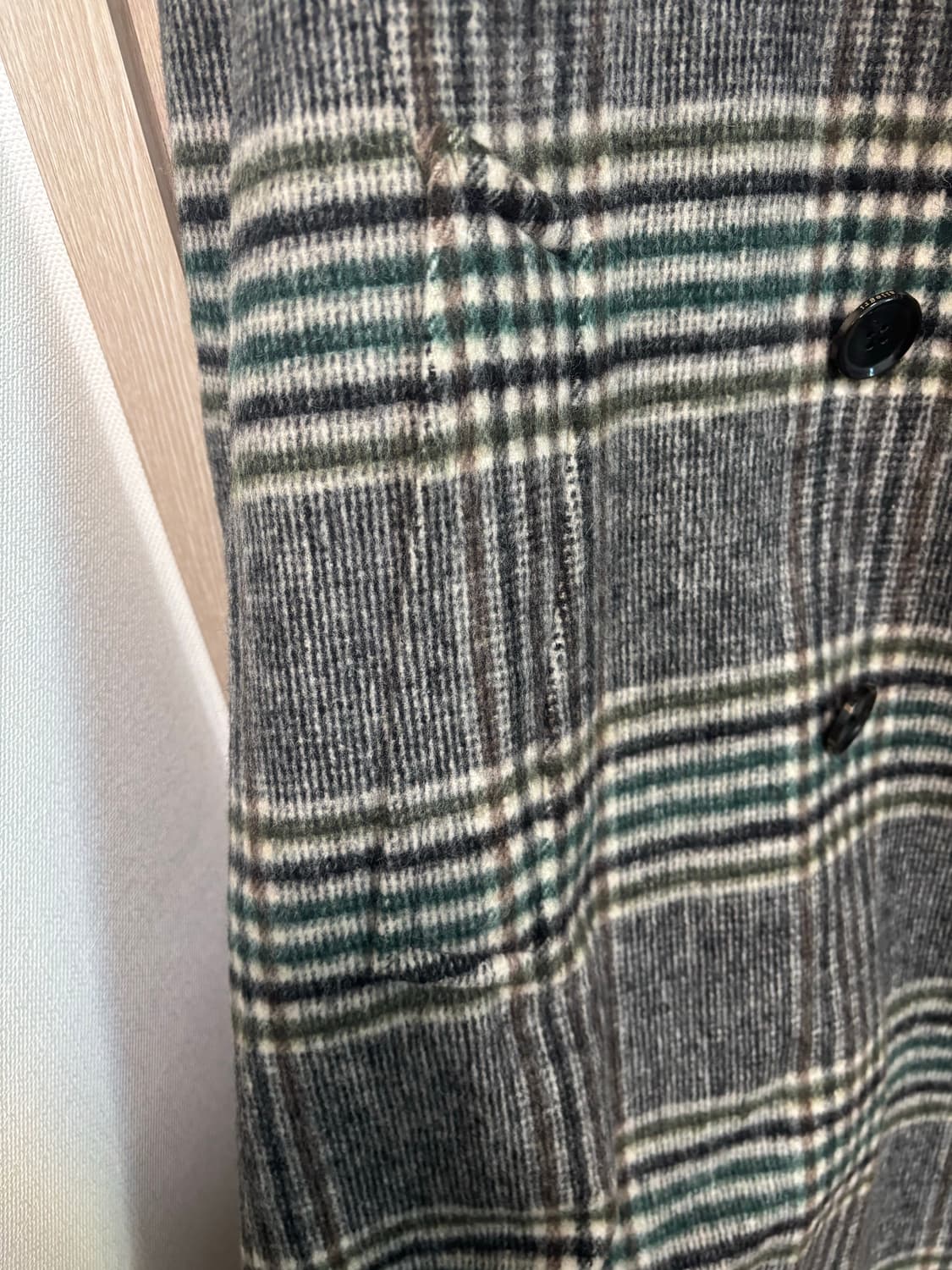 알레그리 울블렌드 더블 체크 롱코트50/105 상품이미지5