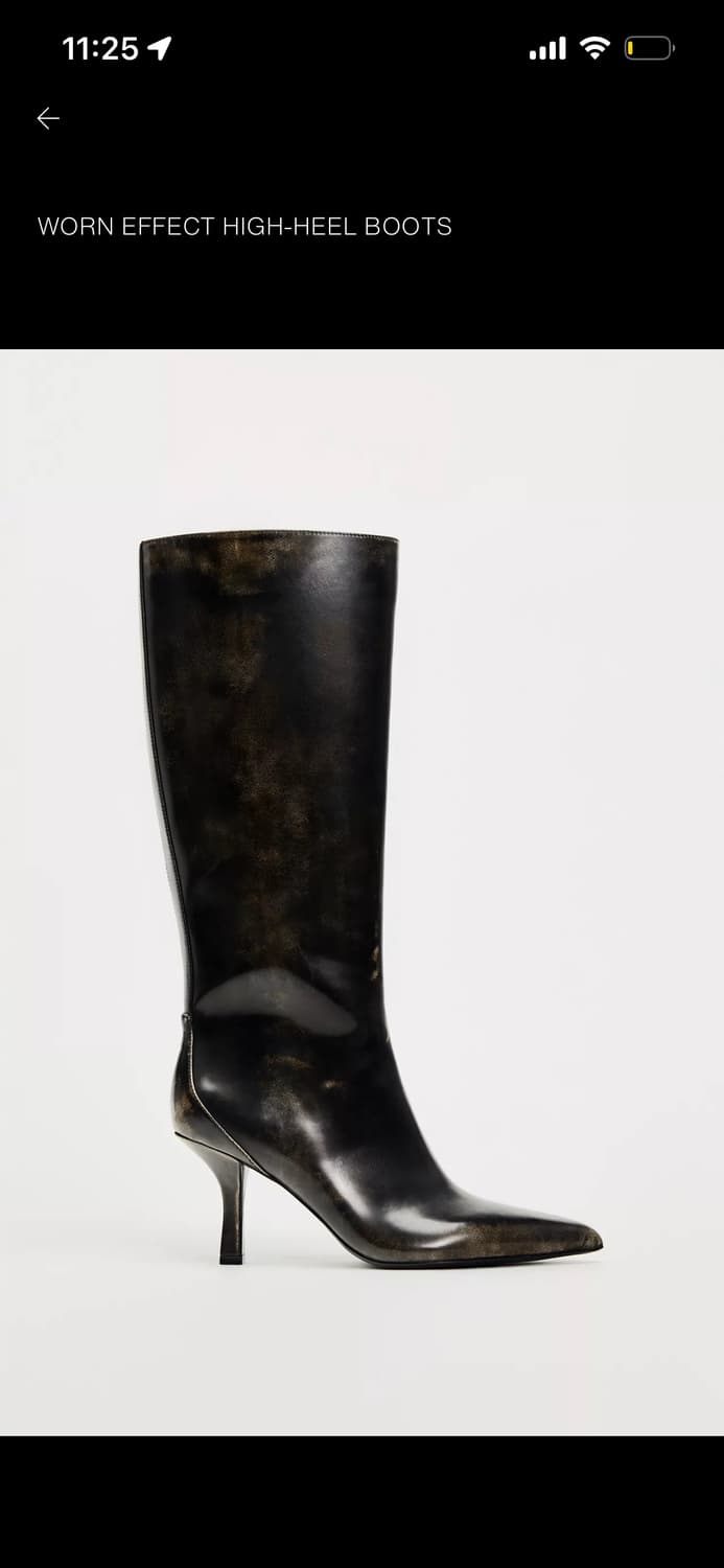 Zara 빈티지 레더 부츠 힐 상품이미지2