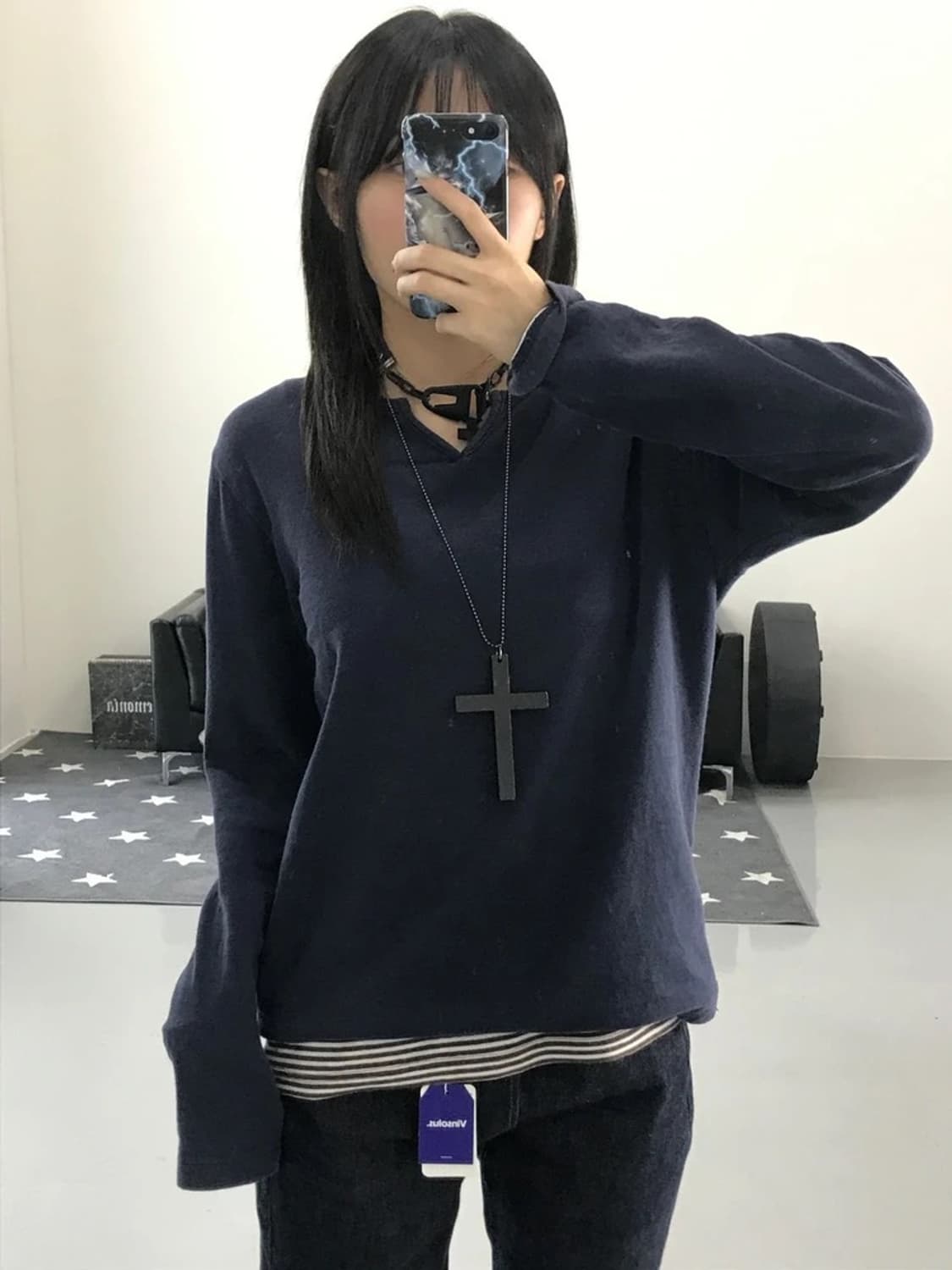 쉽스 네이비 롱 슬리브 상품이미지1