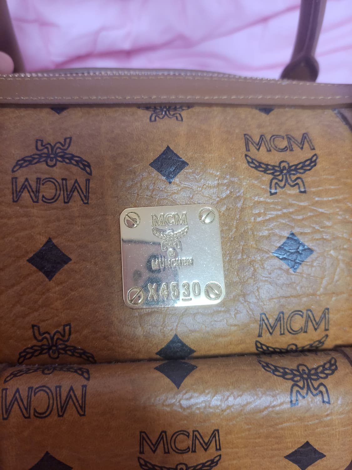 급처상태양호!MCM엠씨엠 비세토스 보스턴 토트백 레더가죽가방 루이비통st 상품이미지3