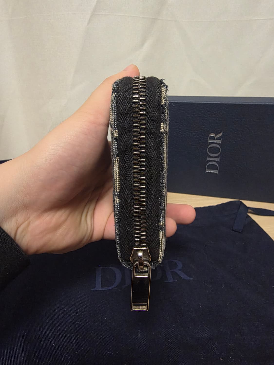 [풀구성] 디올 오블리크 지퍼 장지갑 베이지 지퍼돌이 상품이미지4