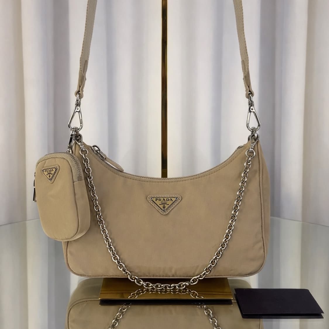 프라다 리나일론 테수토 호보백 베이지 상품이미지1