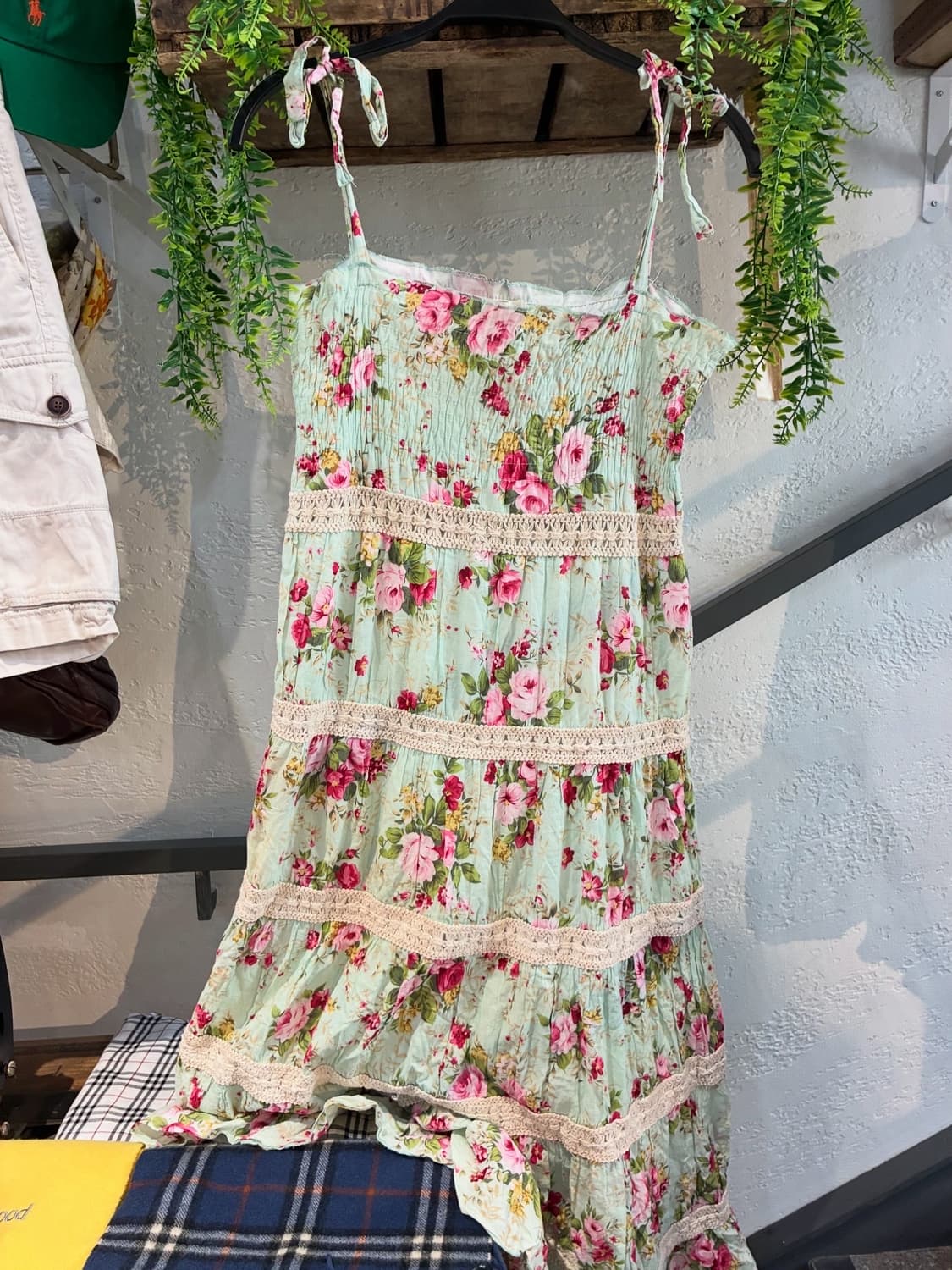 빈티지 민트 플라워 블레이저 코디 세트 상품이미지3