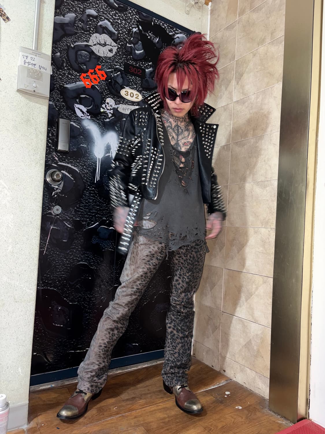 Iron Skull Studded Leather Jacket 상품이미지2