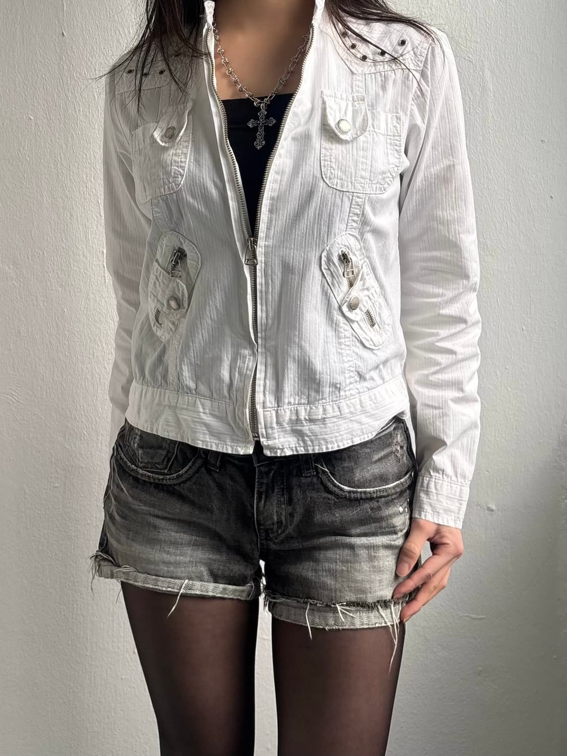 Vintage White Multi Pocket Jacket 상품이미지1