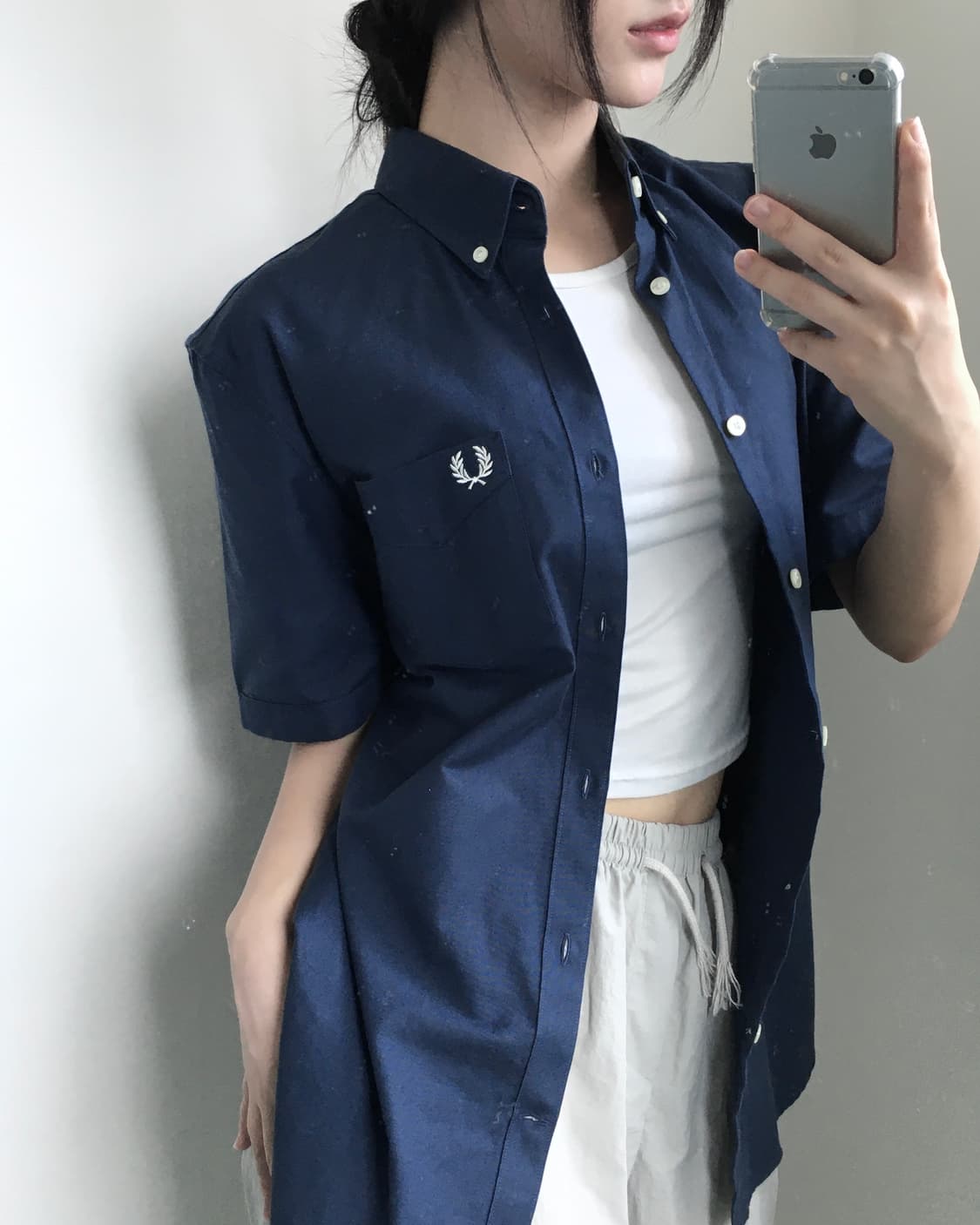 Fredperry 프레드페리 네이비 반팔 셔츠 상품이미지1