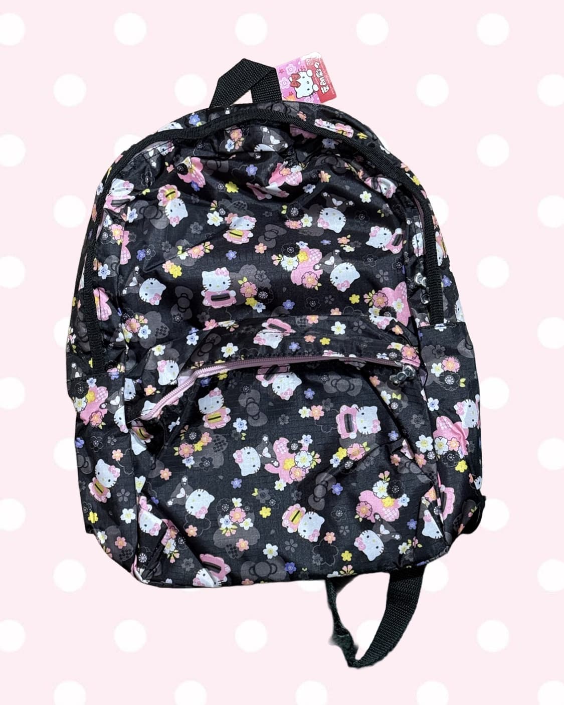 희귀) 헬로키티 사쿠라 블랙핑크 백팩 상품이미지1