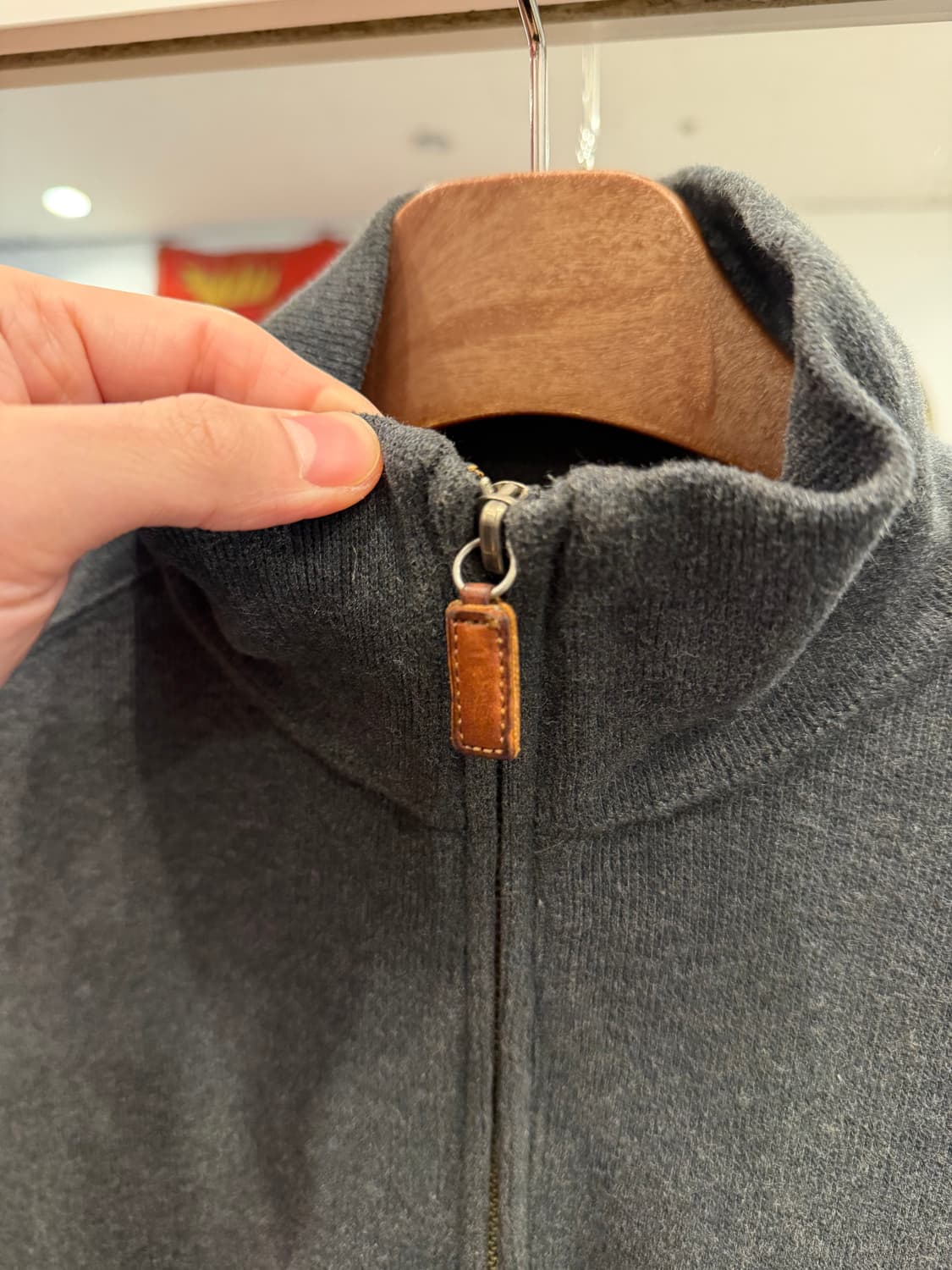 Polo RL 폴로 랄프로렌 하프넥 쿼터 집업 니트 (chacoal) 상품이미지5