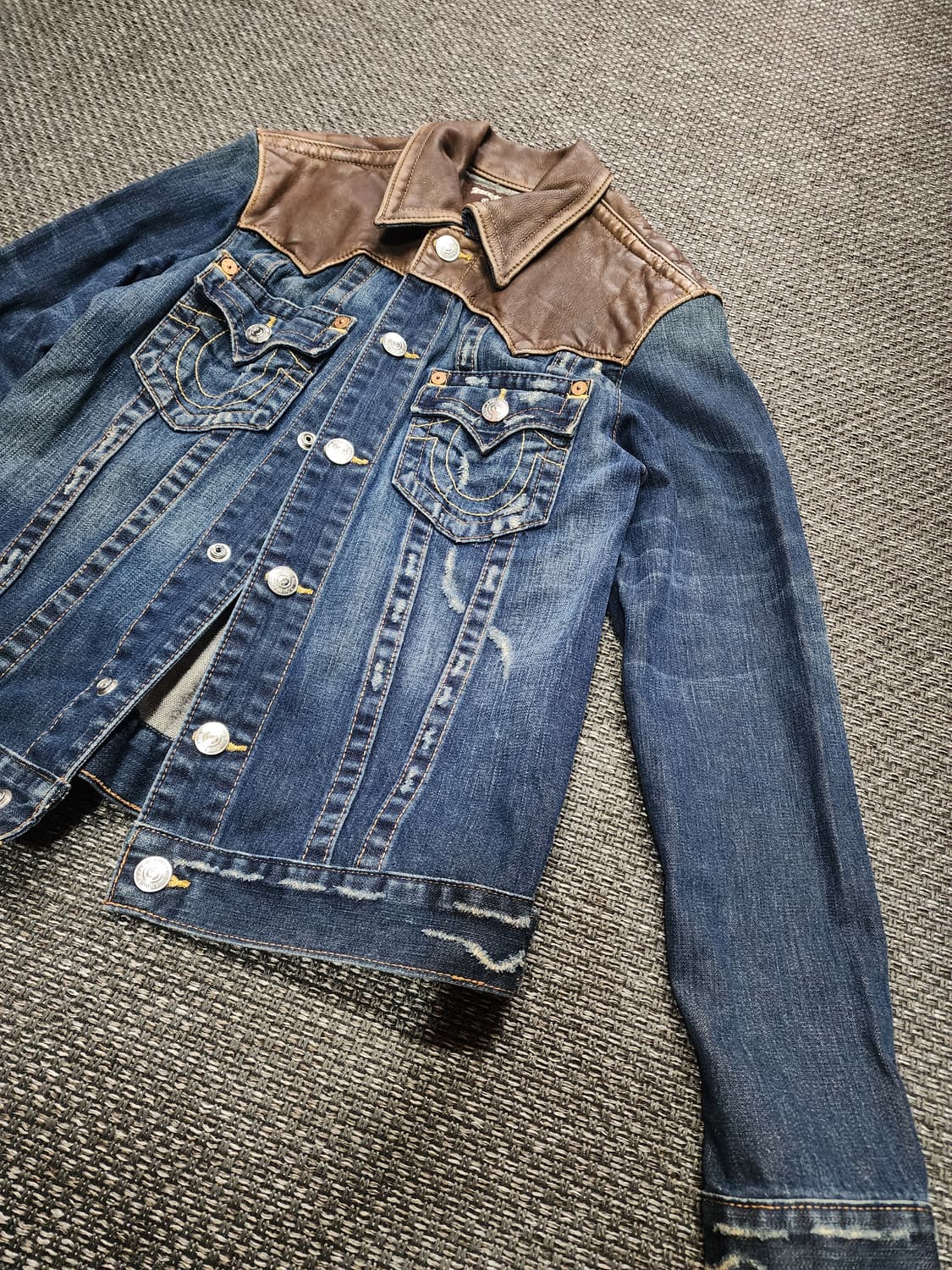 트루릴리젼 가죽 데님 자켓 청자켓 M사이즈 상품이미지6