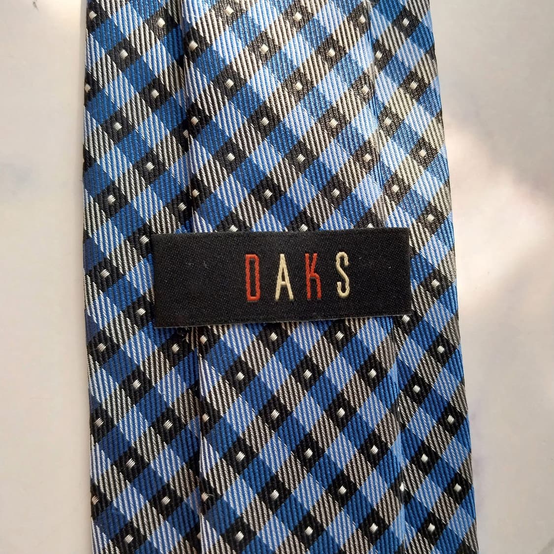 DAKS 닥스 실크 블루 체크 넥타이 8cm A+등급 K2367 상품이미지9