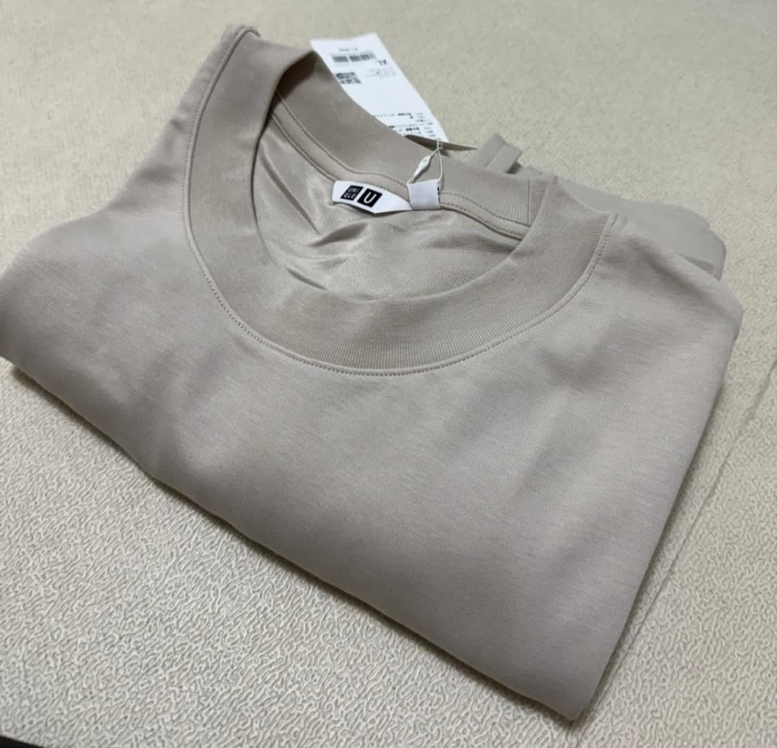 (새상품)유니클로 에어리즘 코튼 크루넥 긴팔티 XL 새상품 상품이미지3