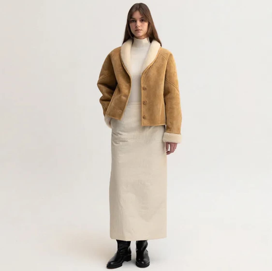 르 signature shearling jacket (beige)  상품이미지3