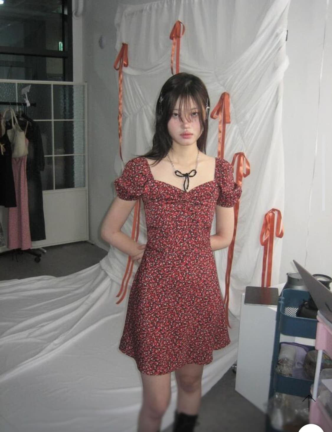 루루서울 Red Pansy Dress
사이즈S 새상품
 상품이미지5