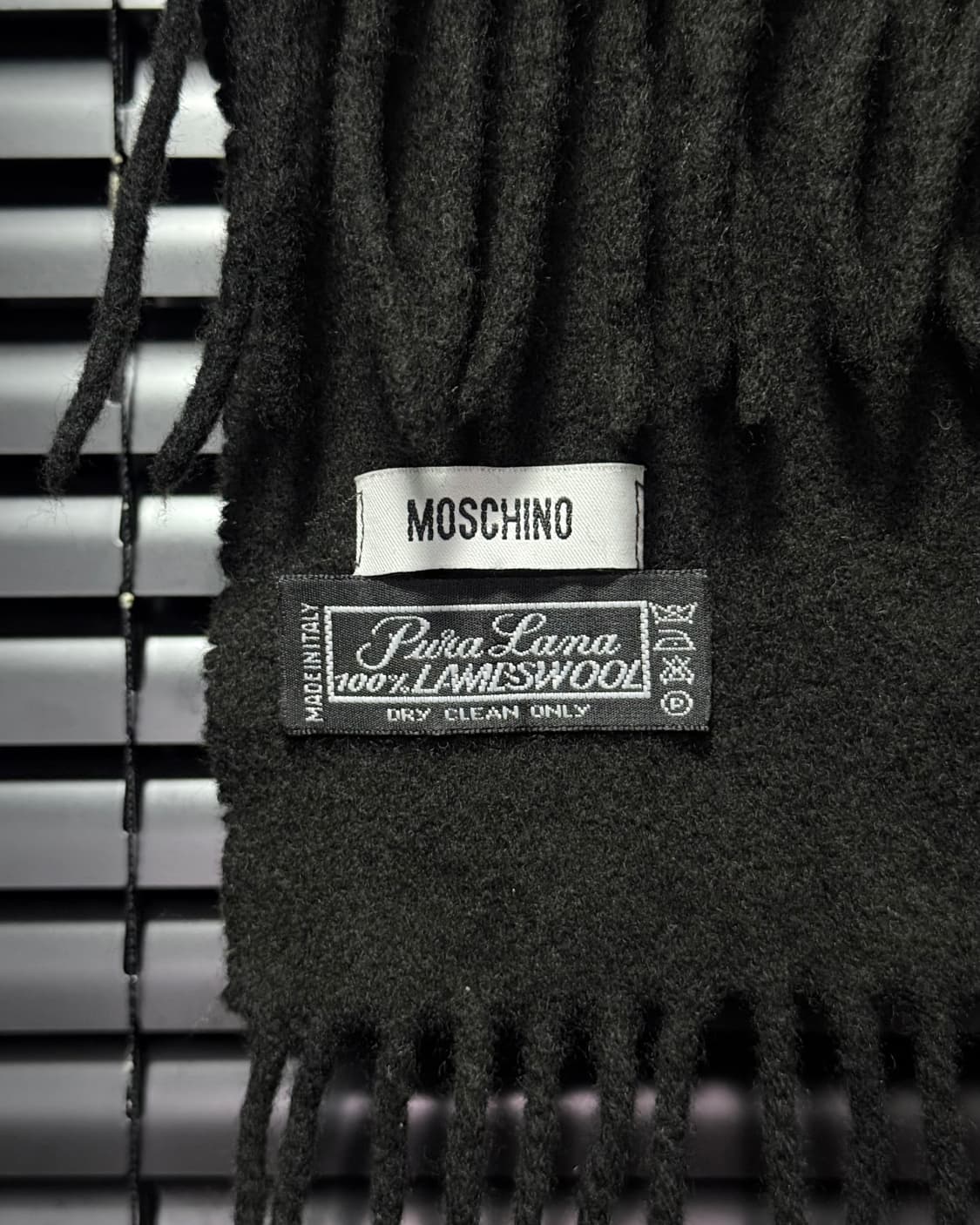 모스키노 램스울 울 양 모 이태리 이탈리아 블랙 머플러 목도리 스카프 상품이미지6