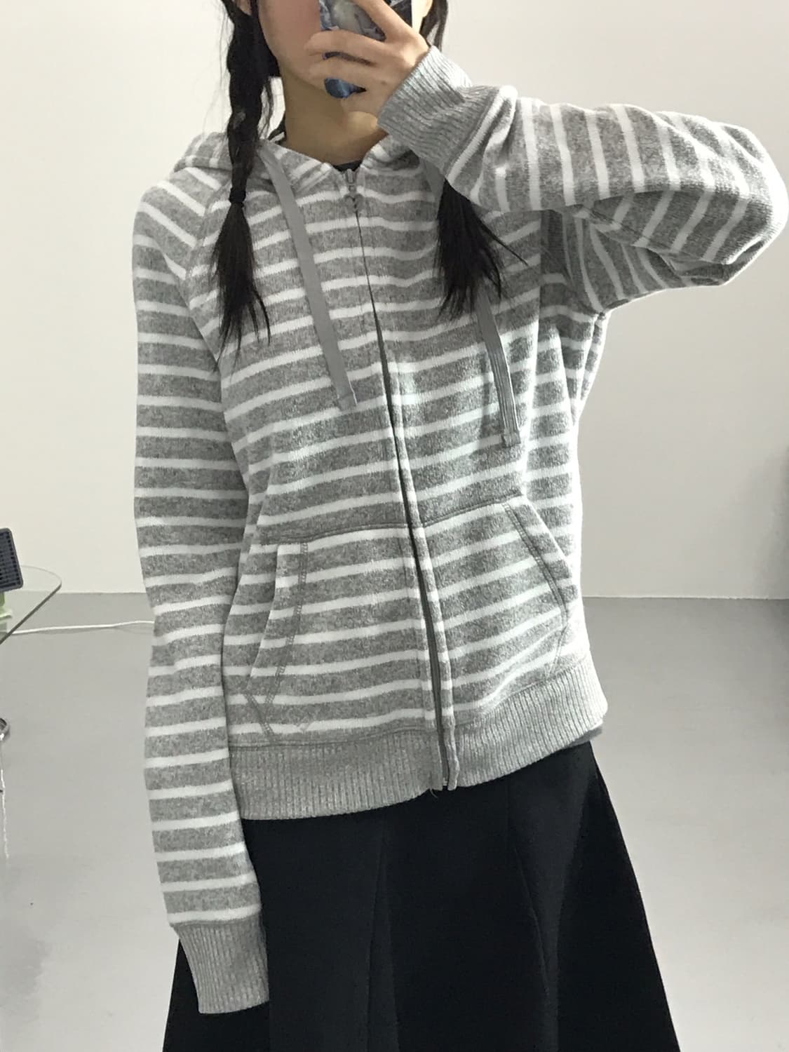 Jpn Poly Striped Zip Up Hoodies 상품이미지3