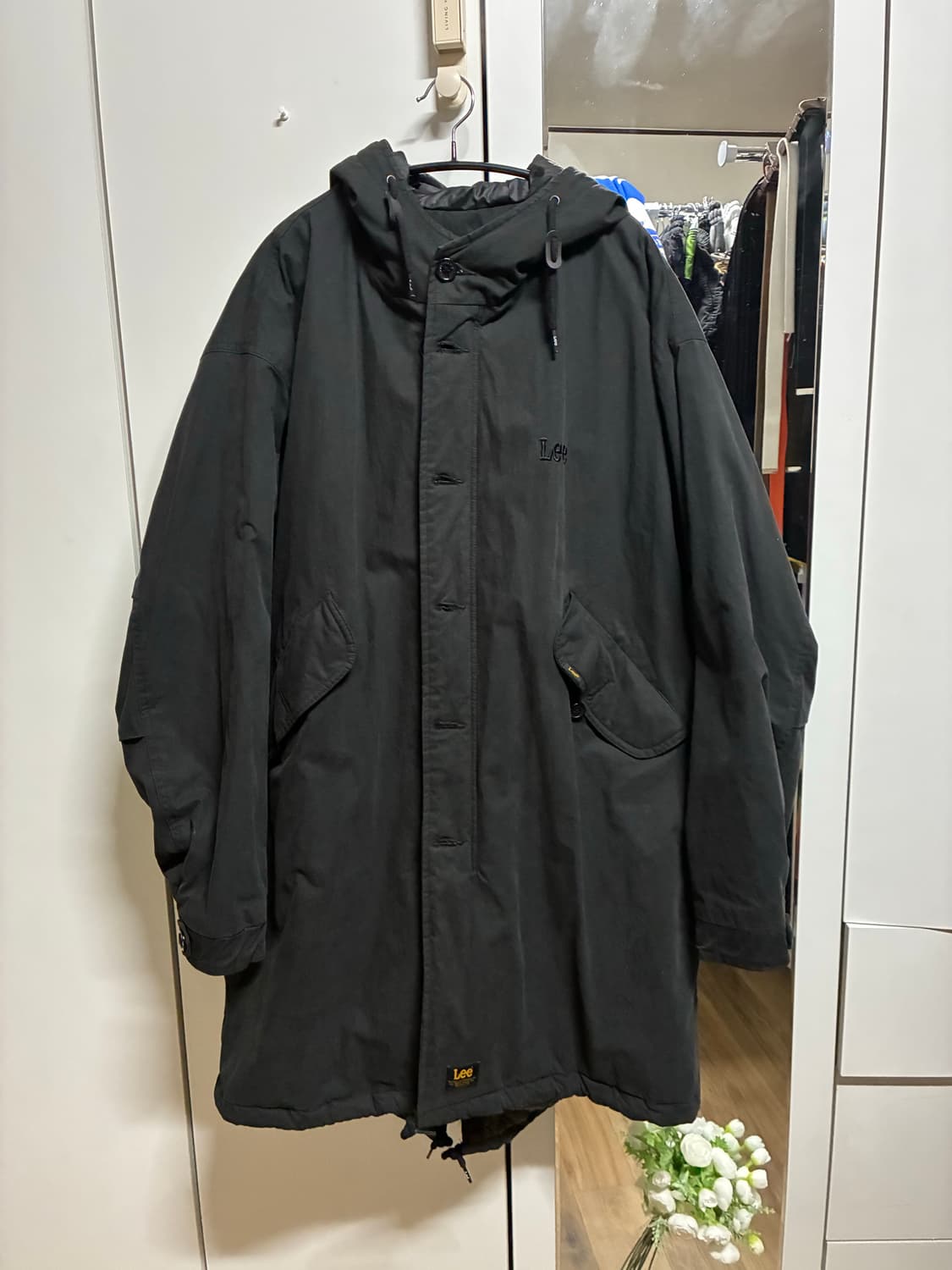 [새상품] LEE 리 퀼팅 파카 블랙 상품이미지1