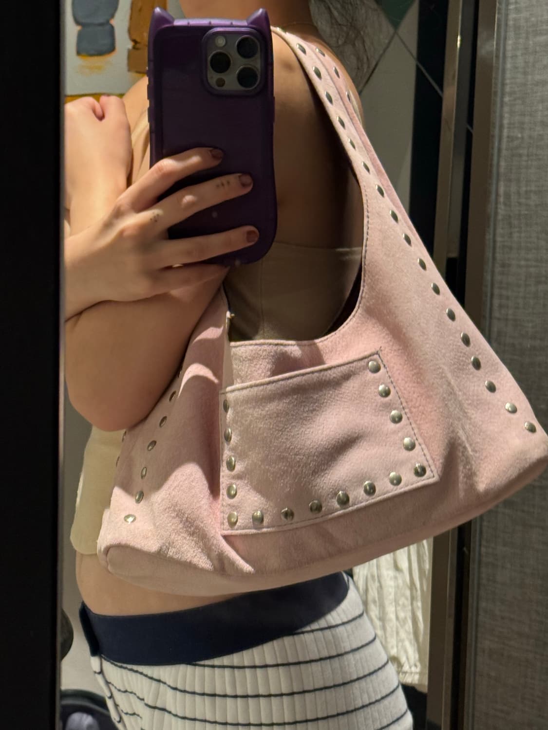Handmade Studded Suede Bag 상품이미지5
