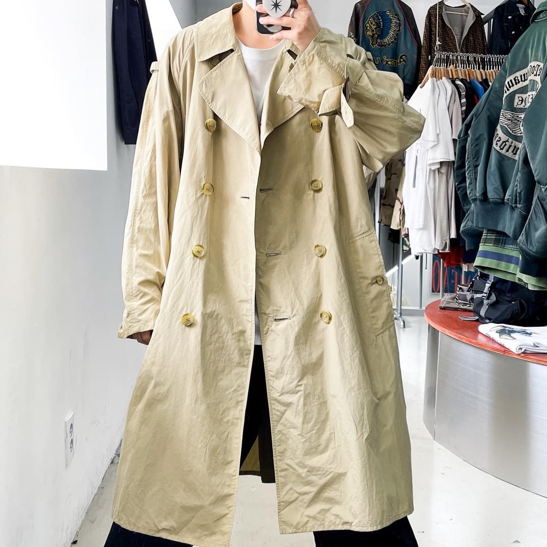 버버리 90s 오리지널 코튼/나일론 더블 트렌치 코트 상품이미지2