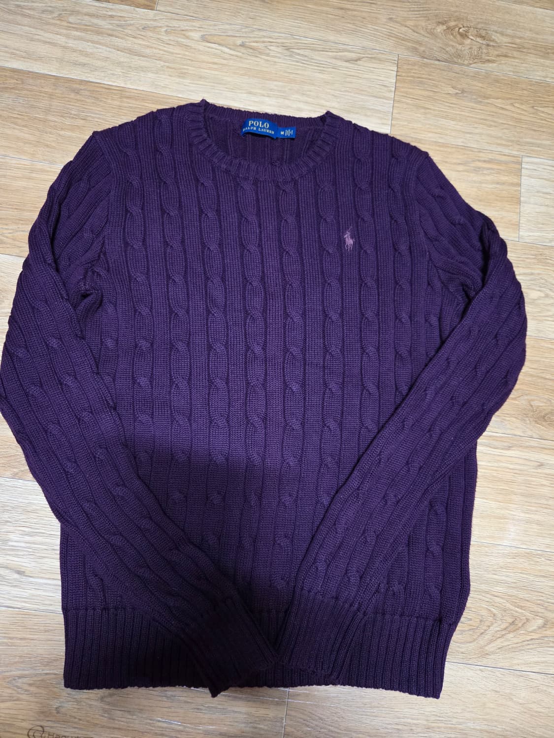 폴로 랄프로렌 정품 버건디 케이블 니트 상품이미지3