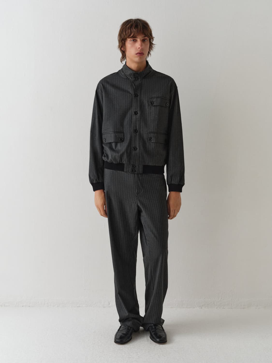 [XS,M,L]기마구아스 Daniel 다니엘 스트라이프 자켓/차콜 상품이미지3