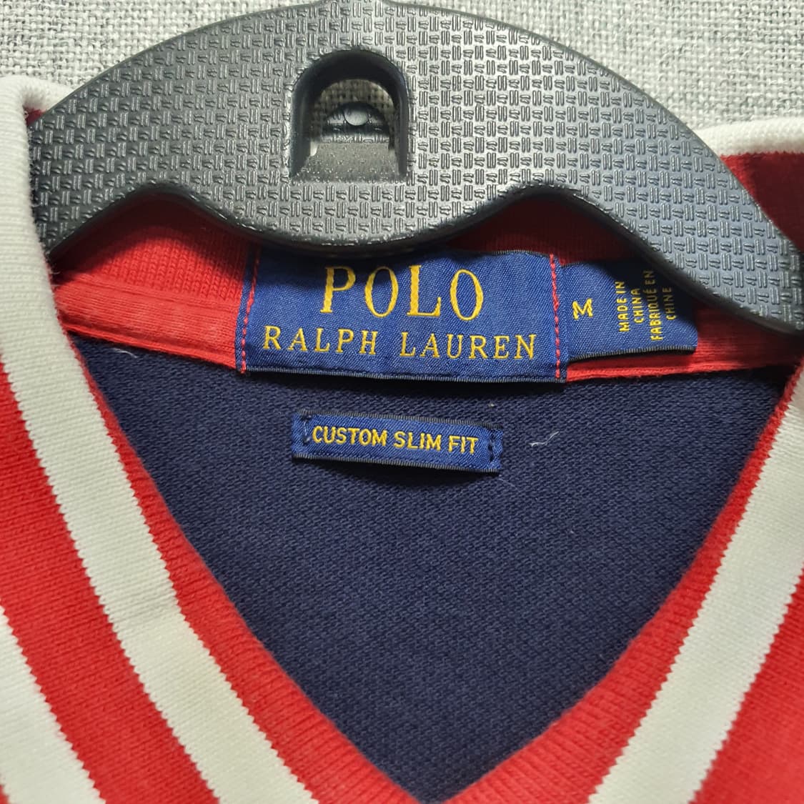 폴로 랄프로렌 커스텀슬림핏 네이비 엠블럼 반팔 카라티  상품이미지4