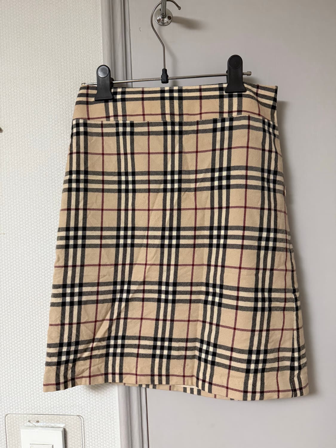 정품) 버버리 울100 노바체크 스커트 36 상품이미지2