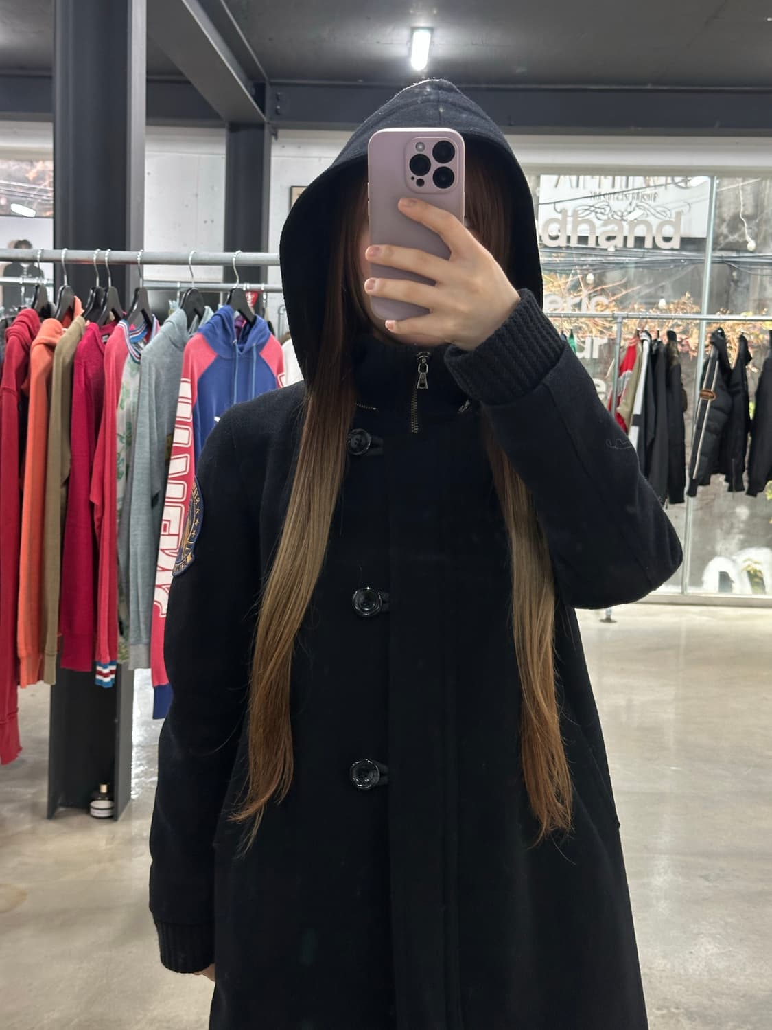 히스테릭글래머 히스걸 하이넥 사선버튼 슬릿 울 코트 상품이미지3