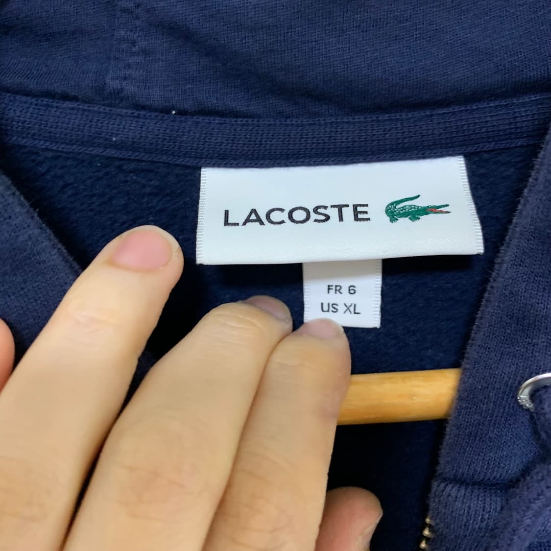 라코스테 네이비 후드집업 기모 여성 XL 남녀공용 남성 M 상품이미지8