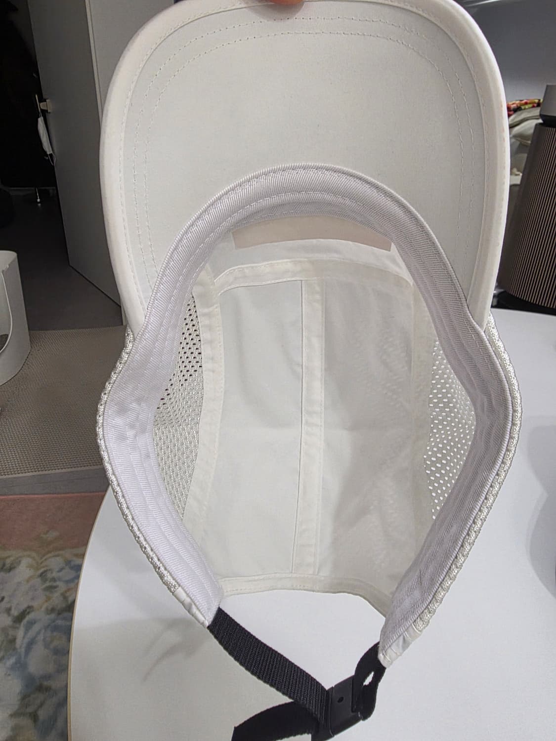 24ss 슈프림 메쉬 사이드 패널 화이트 캠프캡 상품이미지4