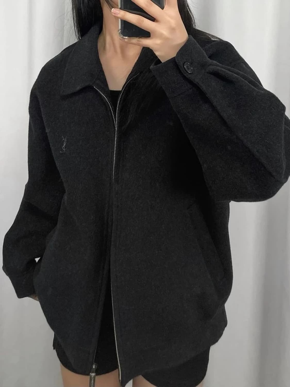 이브 생로랑 뿌르 옴므 로고 울 블루종 자켓 PN6897 상품이미지2