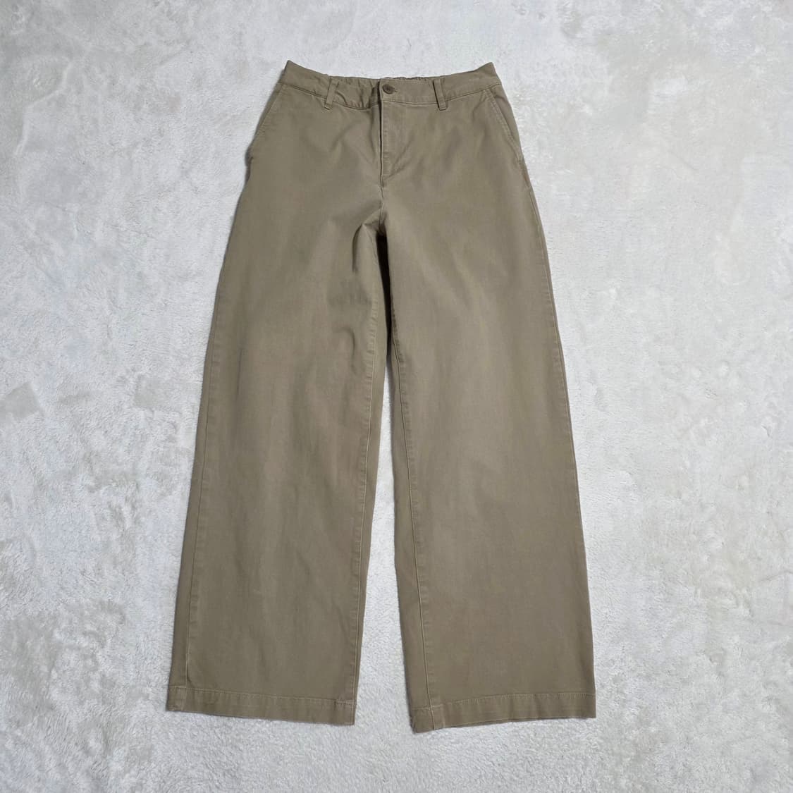 (L)여성 MUJI 무지 뒷밴딩 와이드 치노팬츠  상품이미지1