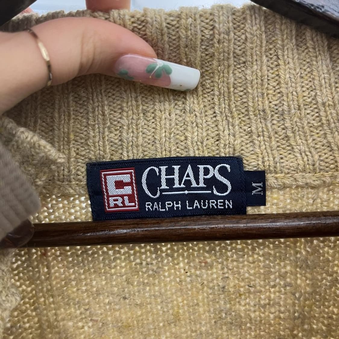 챕스 랄프로렌 빈티지 하이넥 코지 단추 울 니트 M C11038 상품이미지5
